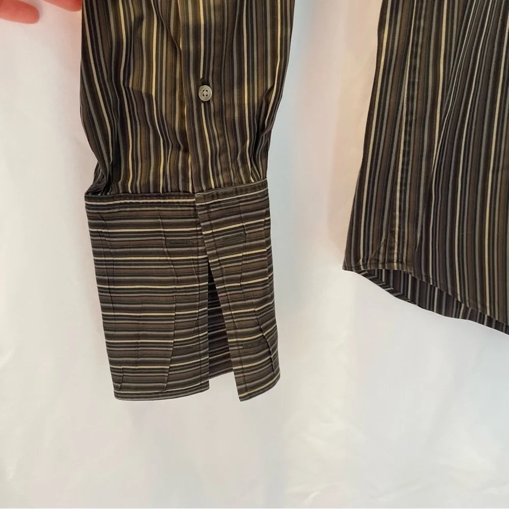 Banana Republic Striped Long Sleeve Dress Shirt Large Office Business‎ Workwear